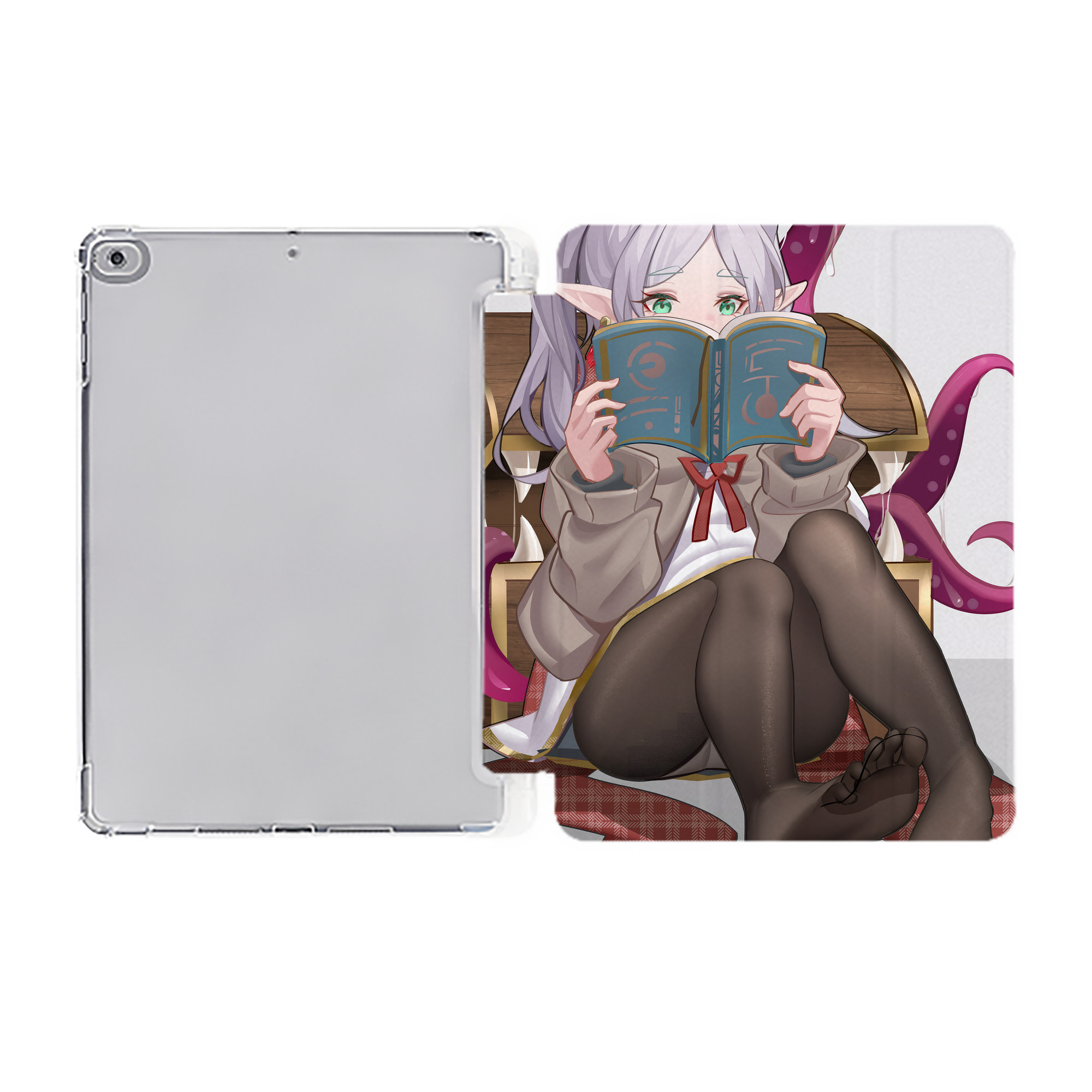 （画像用） 葬送のフリーレン Frieren IPad ケース ペン収納付き 三つ折りスタンド PUレザー×シリコン 対応機種9.5/10.5/10.9インチ